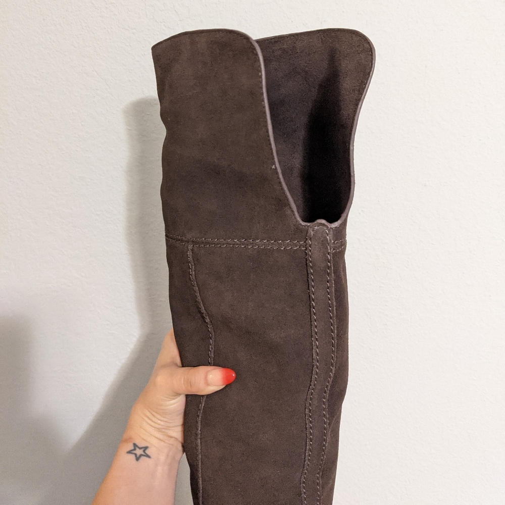 NEW Coach Lucia Split Chestnut OTK Suede Boots 8 - Picture 7 of 7